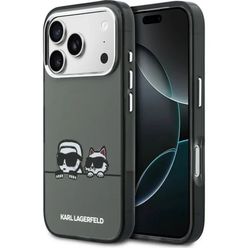 Karl Lagerfeld IML K&CH Heads Logo MagSafe MagSafe kryt iPhone 17 Pro čierny