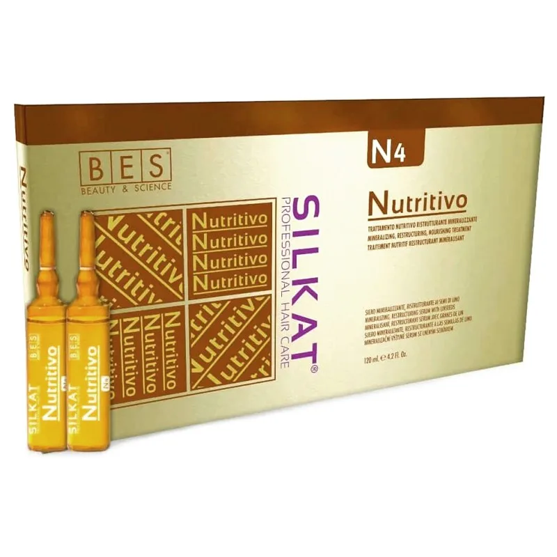 BES Silkat Nutritivo Trettamento N4 - výživné sérum na poškodené vlasy 12x10ml