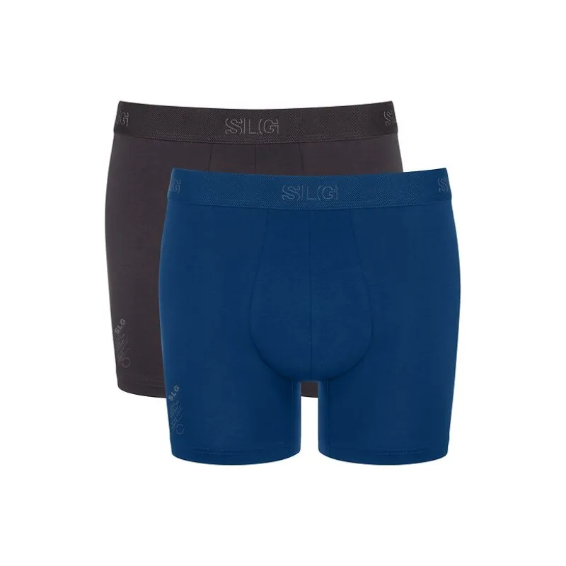 2pack boxeriek organic Base Short sivé a modré XXL