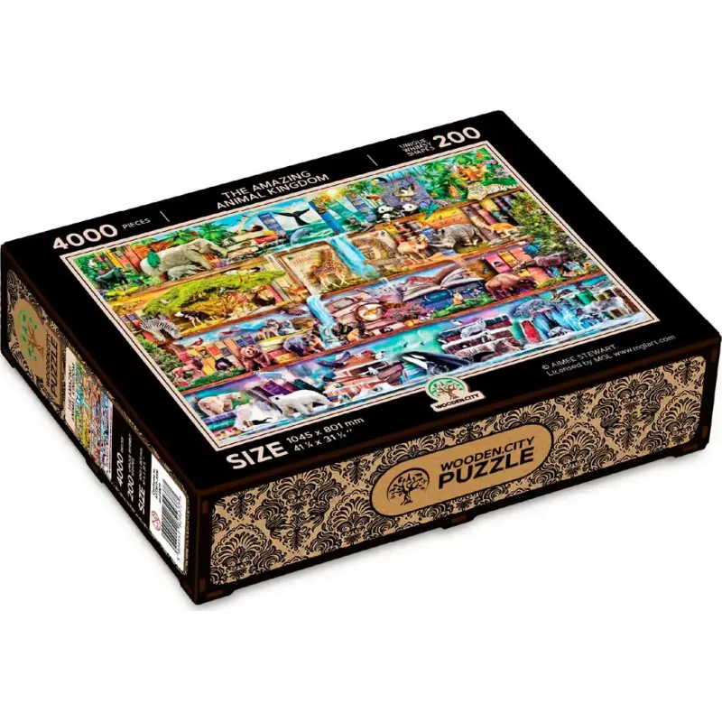 Drevené puzzle Wooden City 4000 dielikov Úžasné kráľovstvo zvierat
