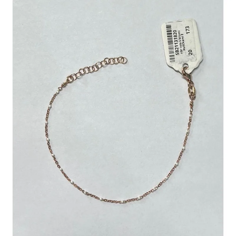 nár rolo s bílými kuličkami E dĺžka náramku 20cm