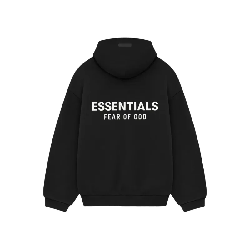 Fear of God Essentials Fleece Hoodie (FW24) Jet Black - L