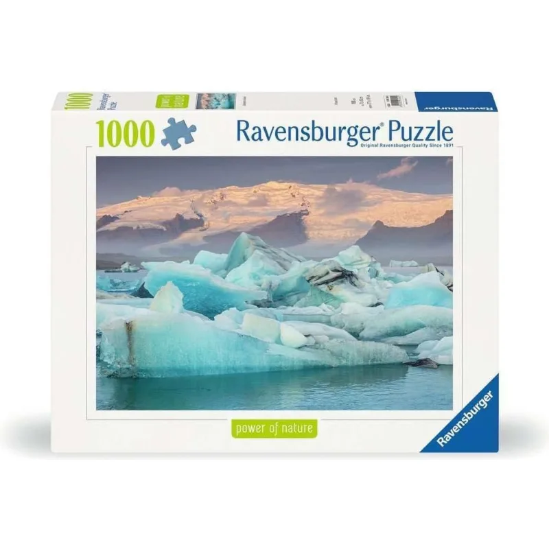 Puzzle Ravensburger 1000 dielikov Sila prírody: Ľadovcová lagúna Jökulsárlón, Island