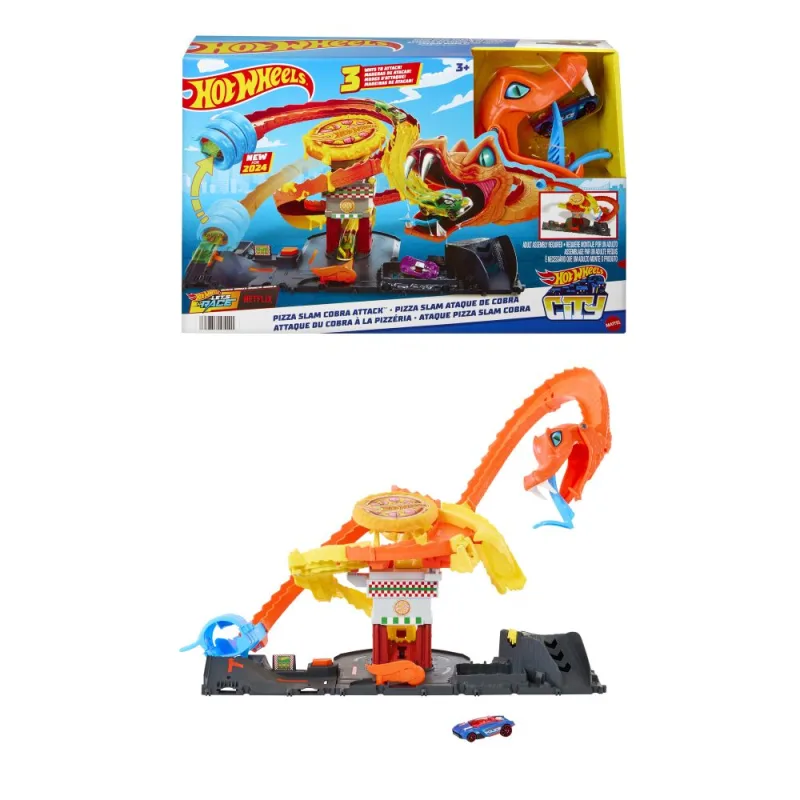 Hot Wheels CITY HLADNÁ KOBRA ÚTOČÍ NA PIZZÉRIU