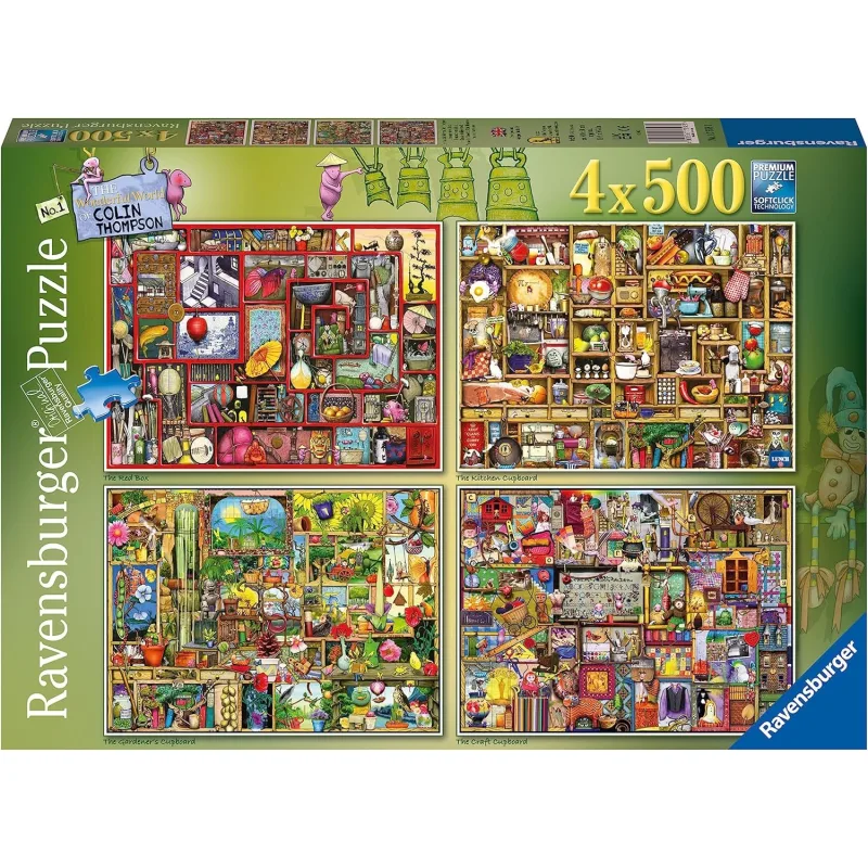 Puzzle Ravensburger 4x500 dielikov Úžasný svet Colina Thompsona 4v1
