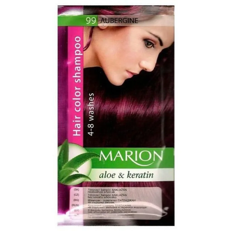 MARION Hair Color Shampoo 99 Aubergine - farebný tónovací šampón 40ml - baklažán