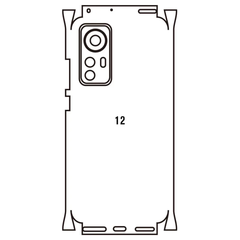 Sunshine Xiaomi 12 / 12X Zadná Hydrogél ochranná fólia Strih: Zadná časť a rám 2, Typ fólie: Matná