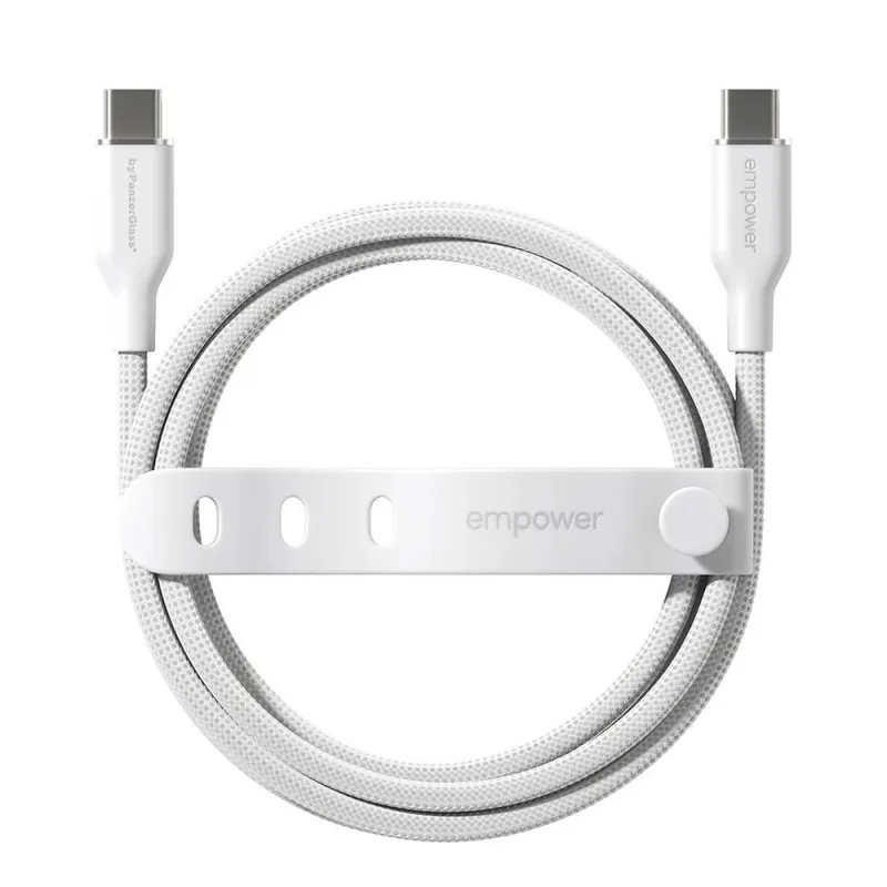 PanzerGlass kábel EMPOWER Racing USB-C to USB-C 1.2m 60W - White EM52178