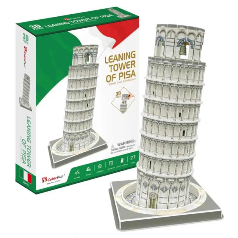 CubicFun 3D puzzle Šikmá veža v Pise 27 dielikov