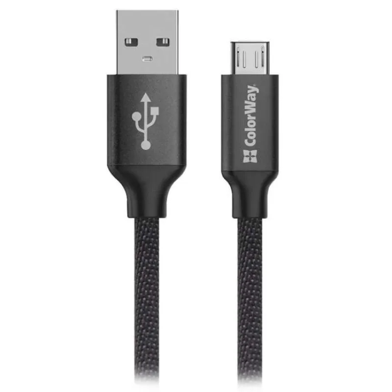 Colorway Datový Kabel Usb / Micro Usb/ 2m/ 2.4A/ Černý (CW-CBUM009-BK)