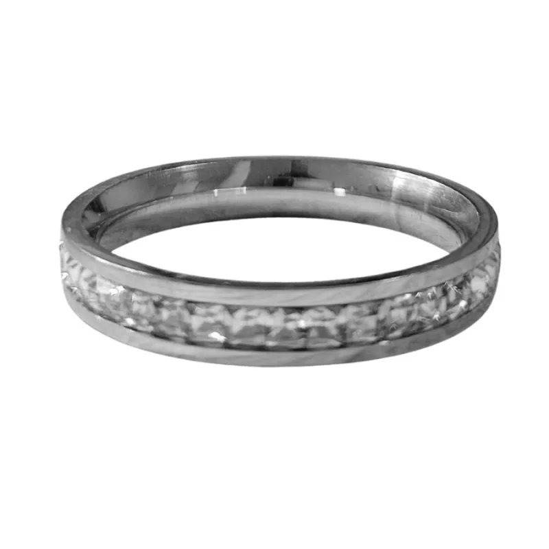 BK 6736A - Prsteň z chirurgickej ocele s kameňmi 63 mm