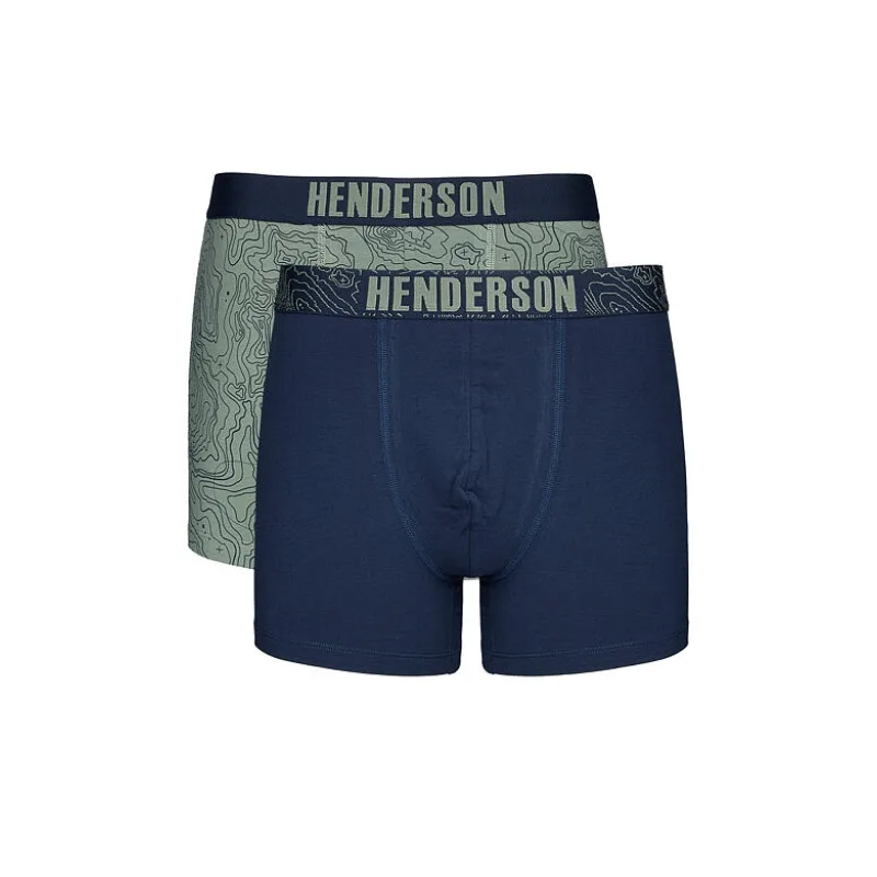 2pack pánske boxerky Lap midi v khaki a modrej farbe XL