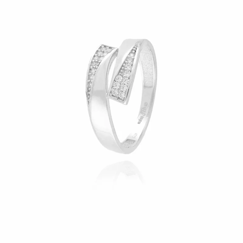 Prsteň z bieleho zlata so zirkónmi MOISS RA003360, 60, 2.10 g