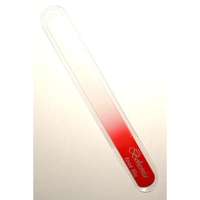 BOHEMIA CRYSTAL Veľký sklenený pilník na nechty - 200mm - červený