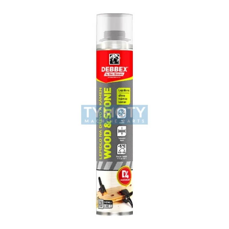 Debbex Lepidlo na drevo a kameň WOOD STONE - 750 ml biela, pištoľová dóza