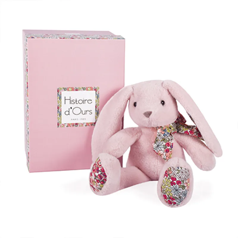 Doudou et Compagnie Paris Doudou Histoire d´Ours Plyšový kamarát ružový zajačik 25 cm