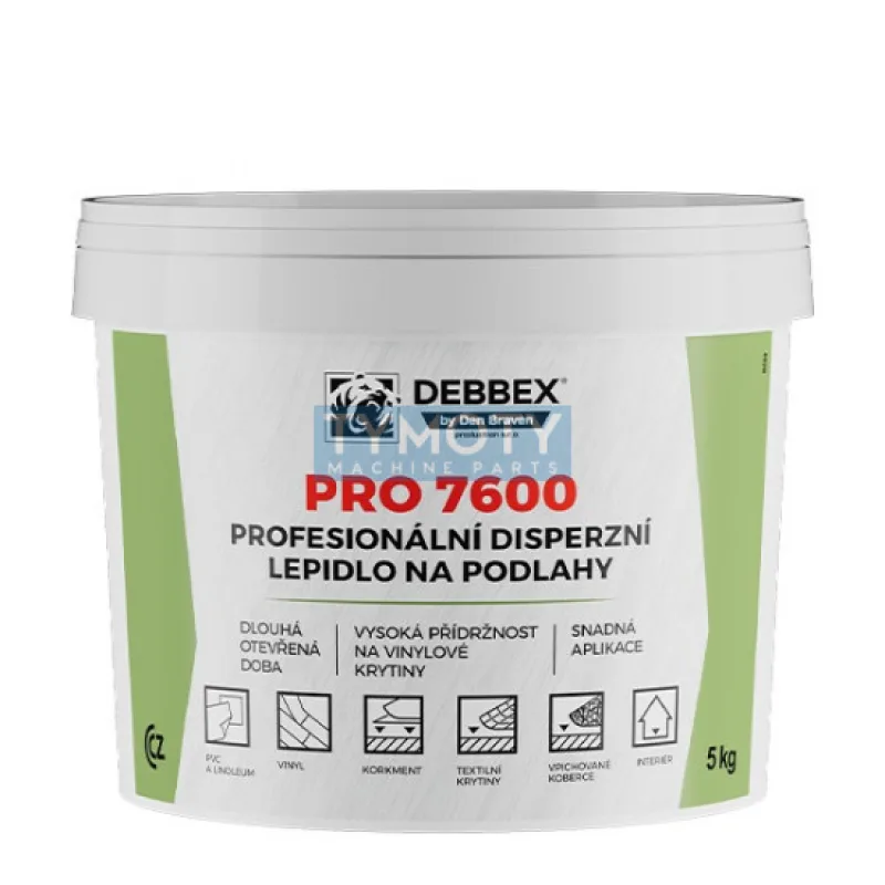 Debbex Profesionálne disperzné lepidlo na podlahy PRO 7600 - 5 kg svetlo béžová, vedro