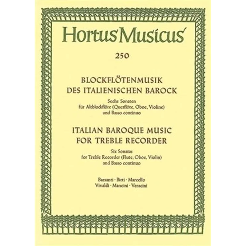 Bärenreiter Hudba italského baroka pro zobcovou flétnu