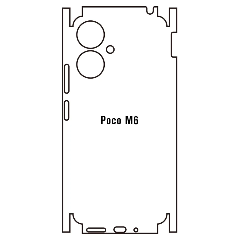 Sunshine Xiaomi Poco M6 5G Zadná Hydrogél ochranná fólia Strih: Zadná časť a rám 1, Typ fólie: Číra