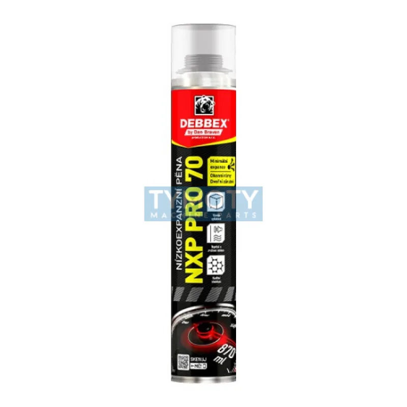 Debbex Nízkoexpanzná pena NXP PRO 70 - 870 ml žltá, pištoľová dóza
