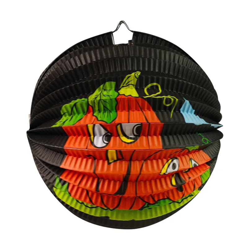 Rappa Lampion Halloween tmavý okrúhly - tekvica 25cm