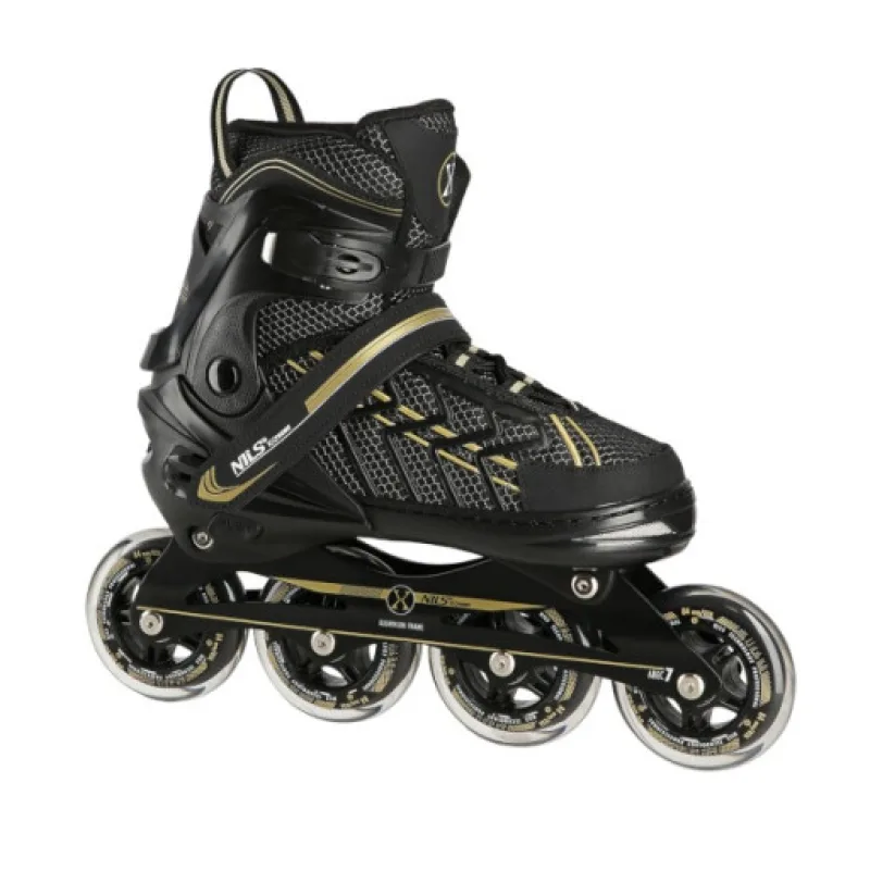 Kolečkové brusle NILS Extreme NA1128 černo-zlaté vel.L (39-42)