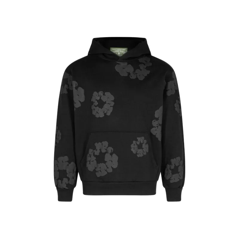 Denim Tears Mono Wreath Hoodie Black - S