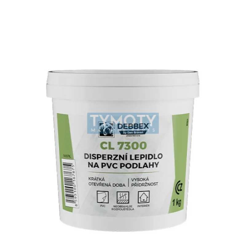 Debbex Disperzné lepidlo na PVC podlahy CL 7300 - 1 kg biela, vedro