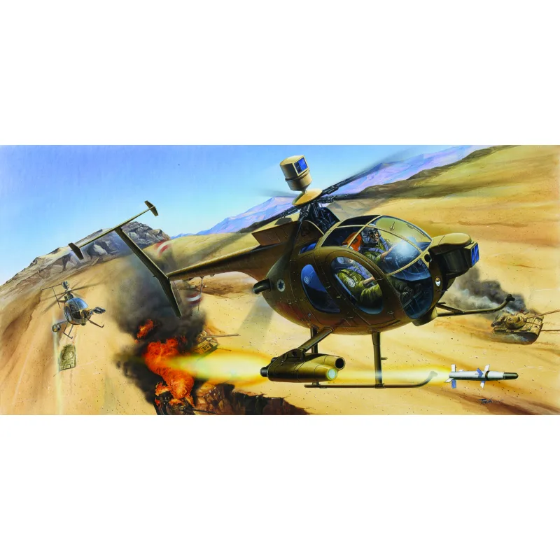Academy Model Kit vrtuľník 12250 - HUGHES 500D TOW HELICOPTER (1:48)