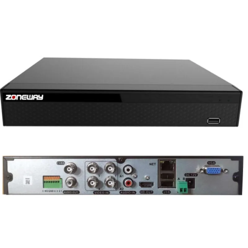 12CH IP/4CH AHD 5MPx hybridní rekordér 4K XVR | ZONEWAY XVR3004