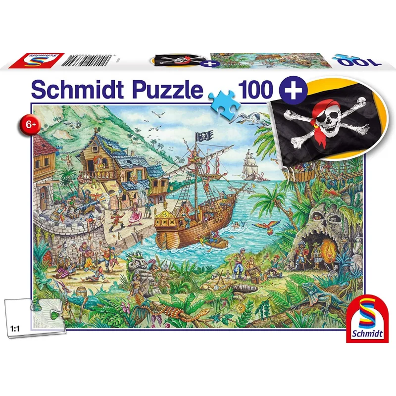 Schmidt Puzzle V pirátskej zátoke 100 dielikov + darček (pirátska vlajka)