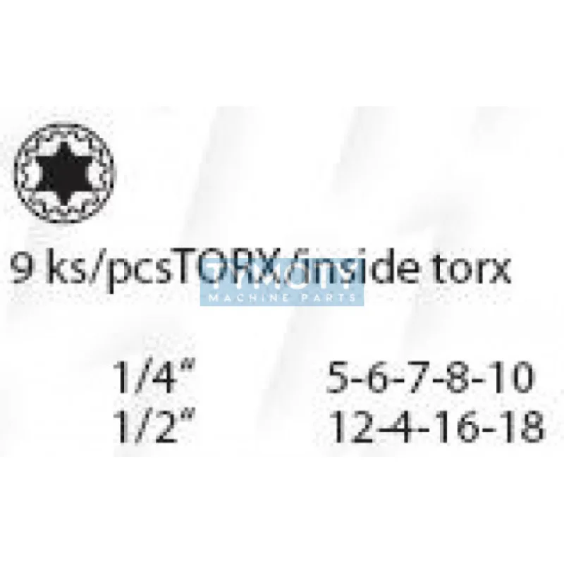 Hlavica vnútorná torx sada 9ks E5-E18