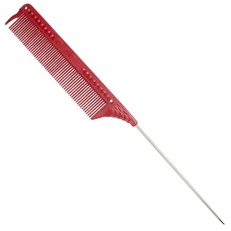 JRL Professional Profesionálny tupírovací hrebeň JRL Pin tail comb J102 - červený