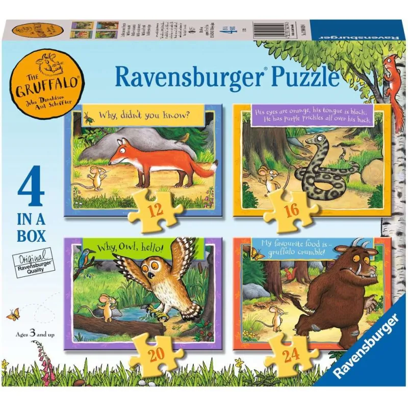Ravensburger Puzzle Gruffalo: Rozprávkové príbehy 4v1 (12, 16, 20, 24 dielikov)