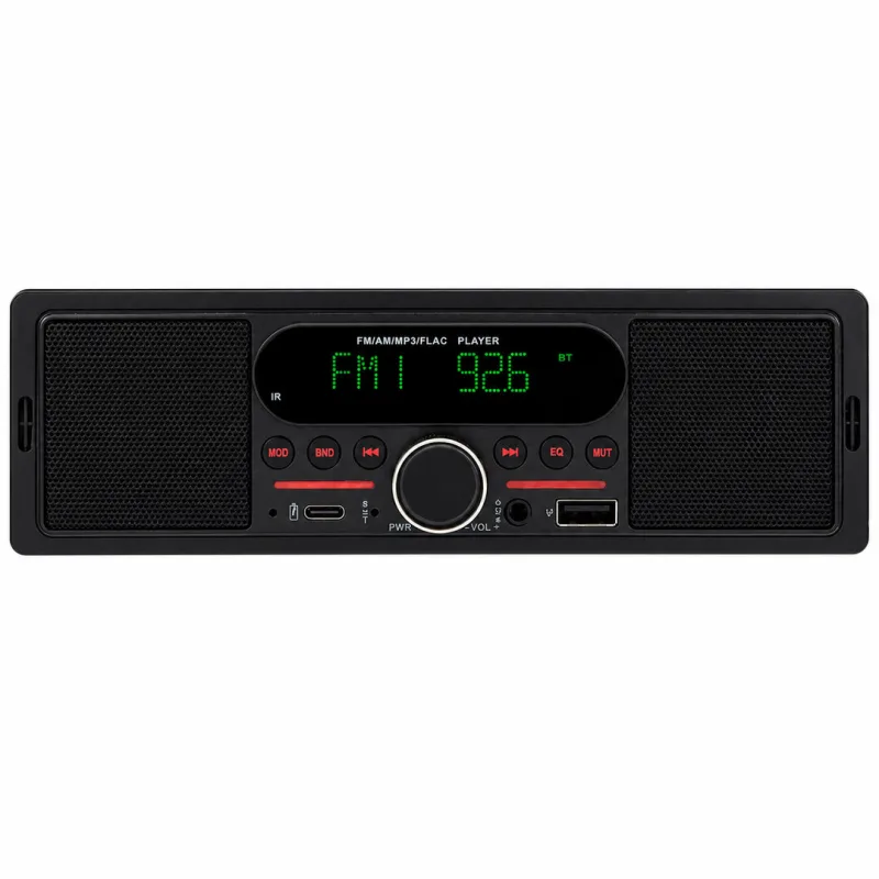 1DIN autorádio Bluetooth/USB/USB-C/AUX, s vestavěnými reproduktory scc254btr
