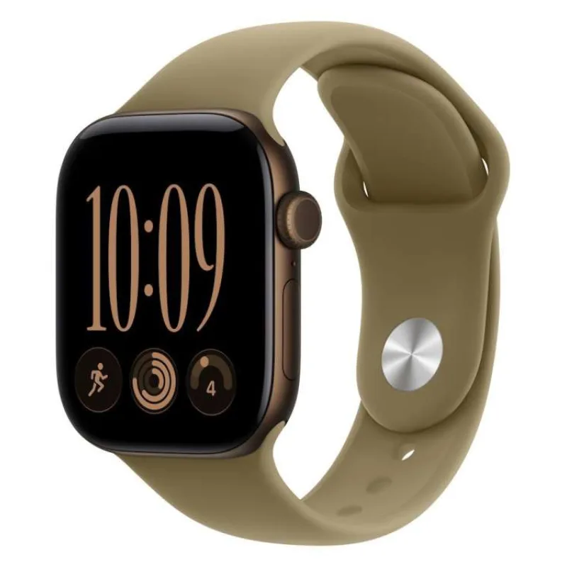 Apple Watch Series 12 GPS 42mm Dark Bronze Aluminium Case with Olive Sport Band - M/L (MJEG4RK/A)