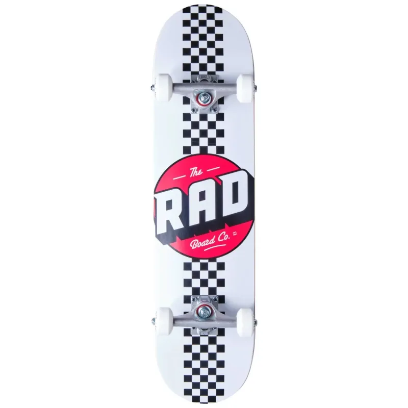 RAD Checker Stripe Skateboard Komplet (7.75"|Biela)