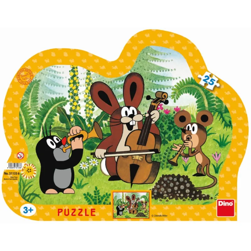 Dino Mole Hudobník 25 obrysov Puzzle