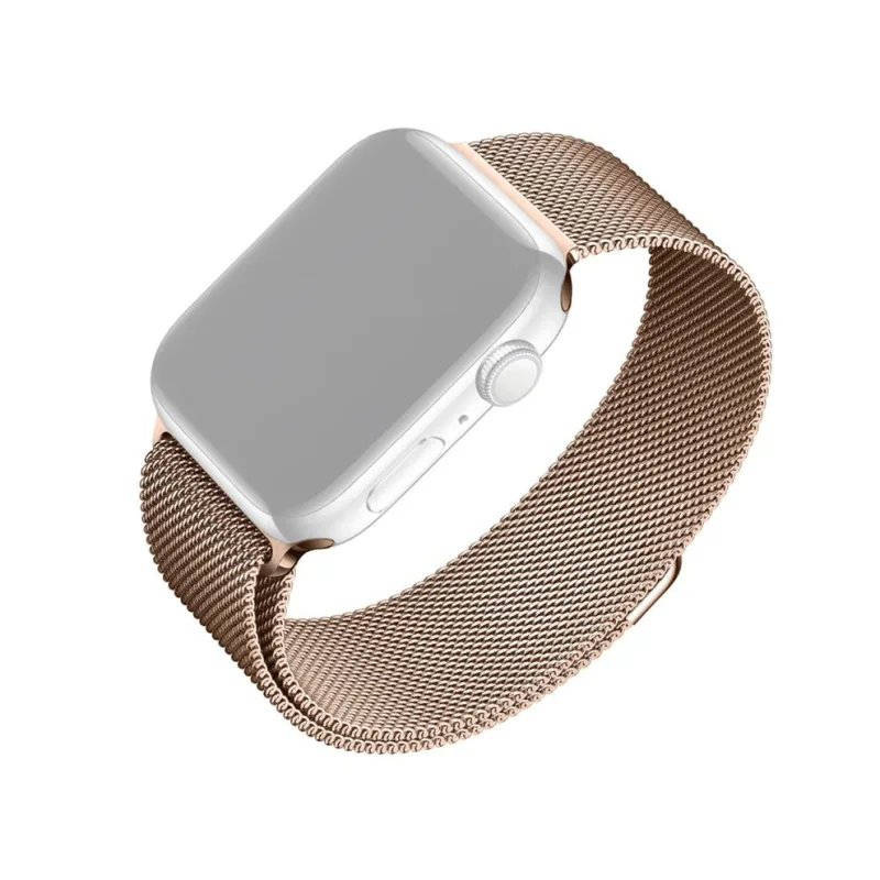 FIXED Mesh Strap pre Apple Watch 38/40/41mm, ružovo zlatý