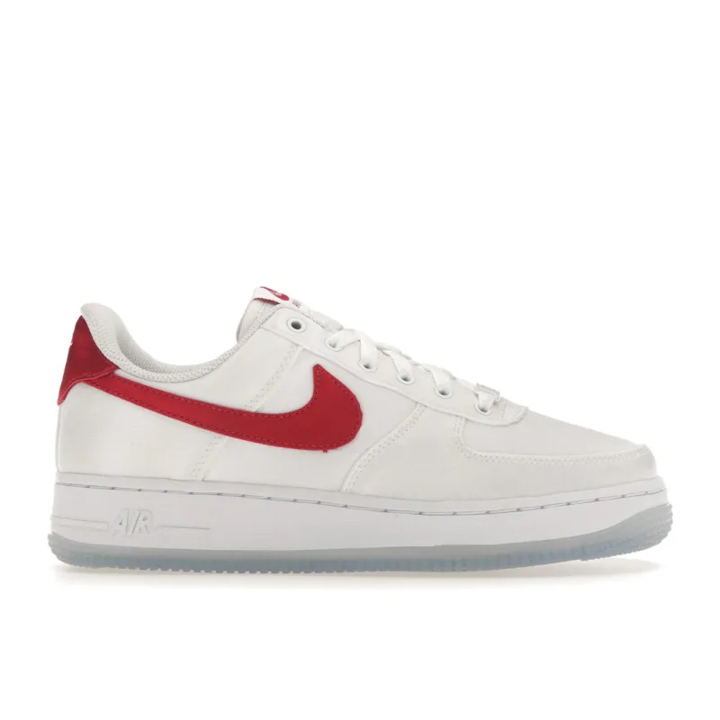 Nike Air Force 1 Low '07 Satin White Varsity Red (Women's) - 38.5