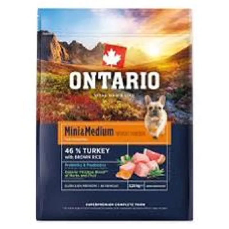 Ontario Mini & Medium Weight Control Turkey & Brown Rice 2,25kg