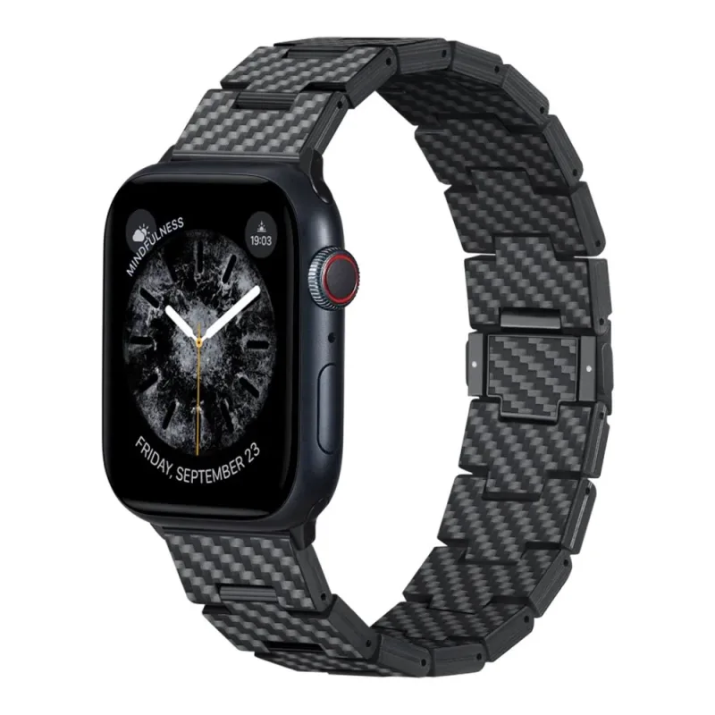 Pitaka remienok Carbon Fiber Strap pre Apple Watch 44/45/46mm - Black/Grey