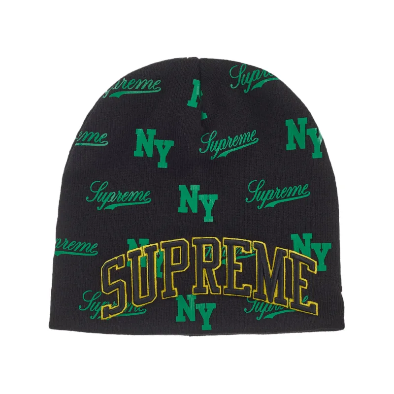 Supreme New Era Monogram Beanie Black - OS