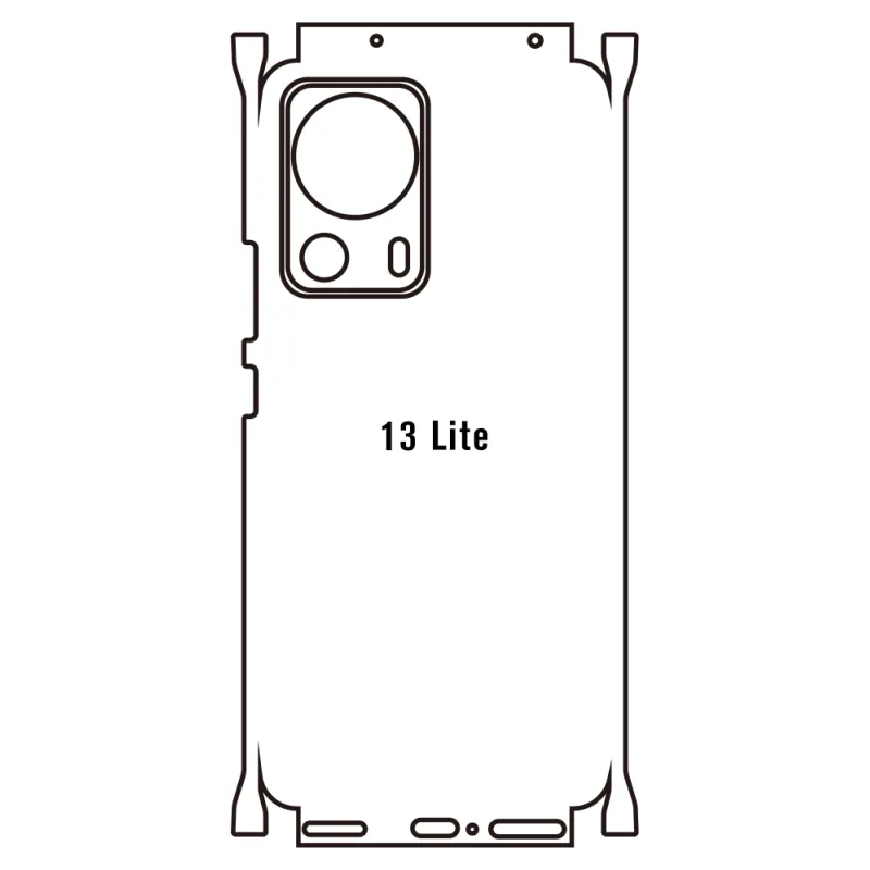 Sunshine Xiaomi 13 Lite Zadná Hydrogél ochranná fólia Strih: Zadná časť a rám 1, Typ fólie: Číra