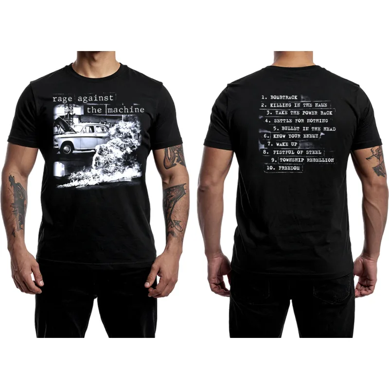 Rage Against The Machine - Burning Monk and Tracklist (tričko)