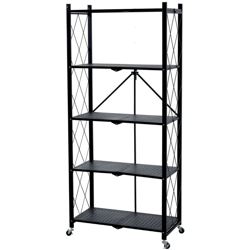 Regál Racks RAW5T – kovový, 5 políc, 163x72x34 cm, 50 kg/polica, na kolieskach
