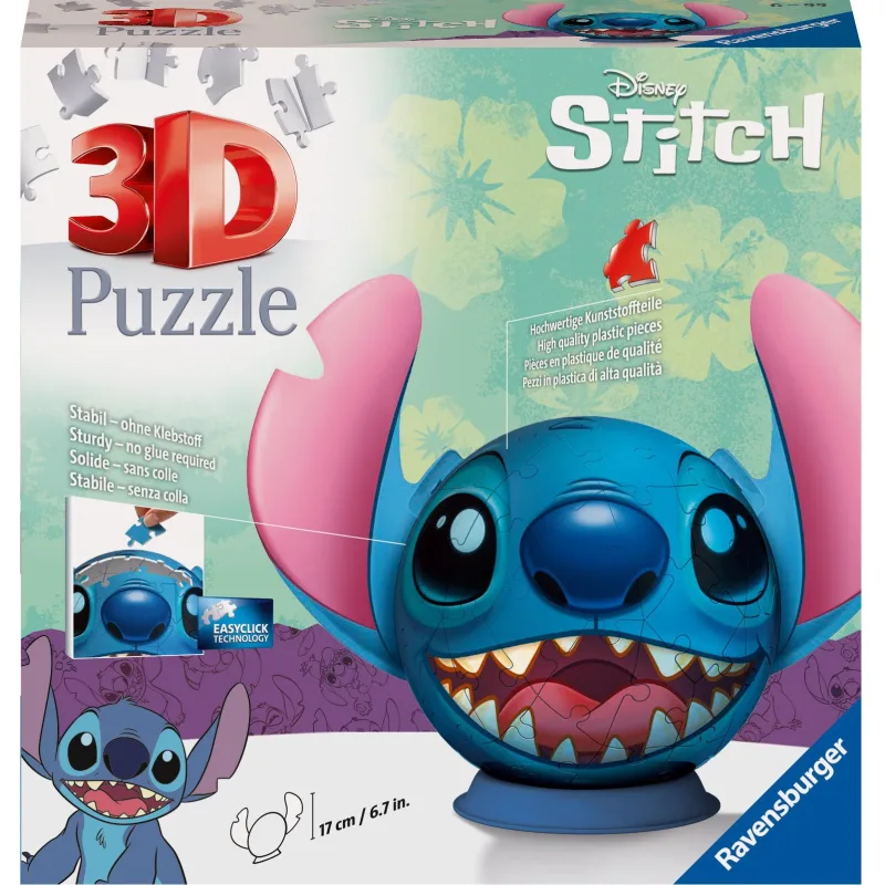 Ravensburger 3D Puzzleball Stitch s ušami 77 dielikov