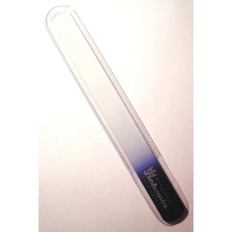 BOHEMIA CRYSTAL Veľký sklenený pilník na nechty - 200mm - tmavo modrý