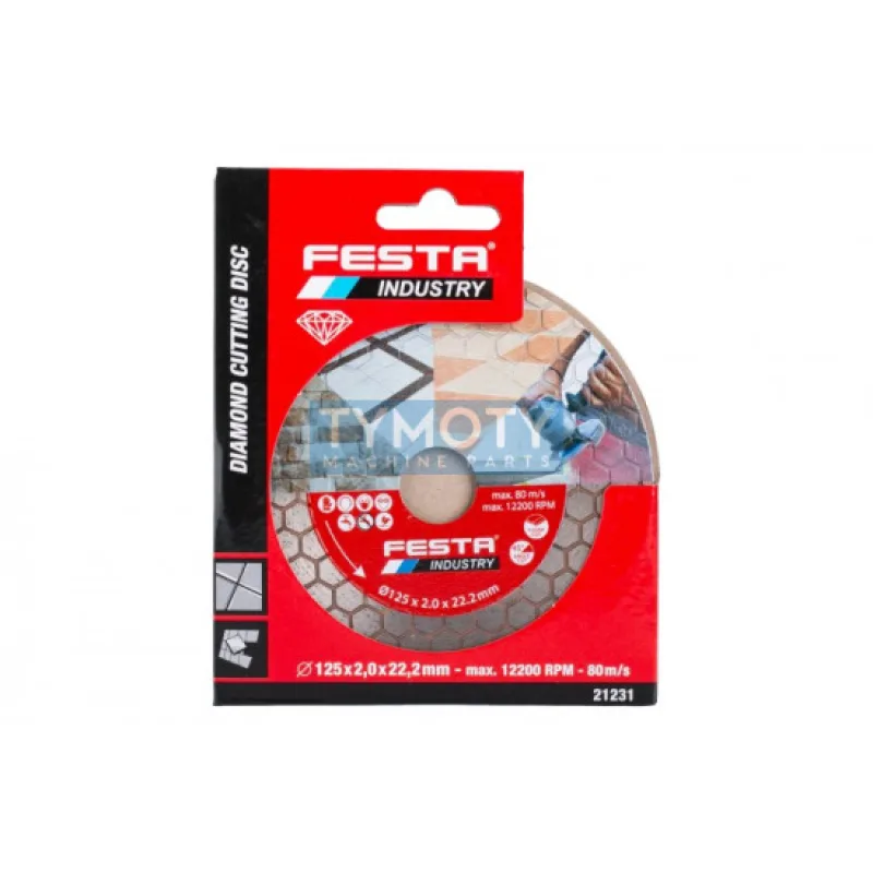 Kotúč diamantový rezný 125x2,0x22,2 mm, FESTA INDUSTRY 21231