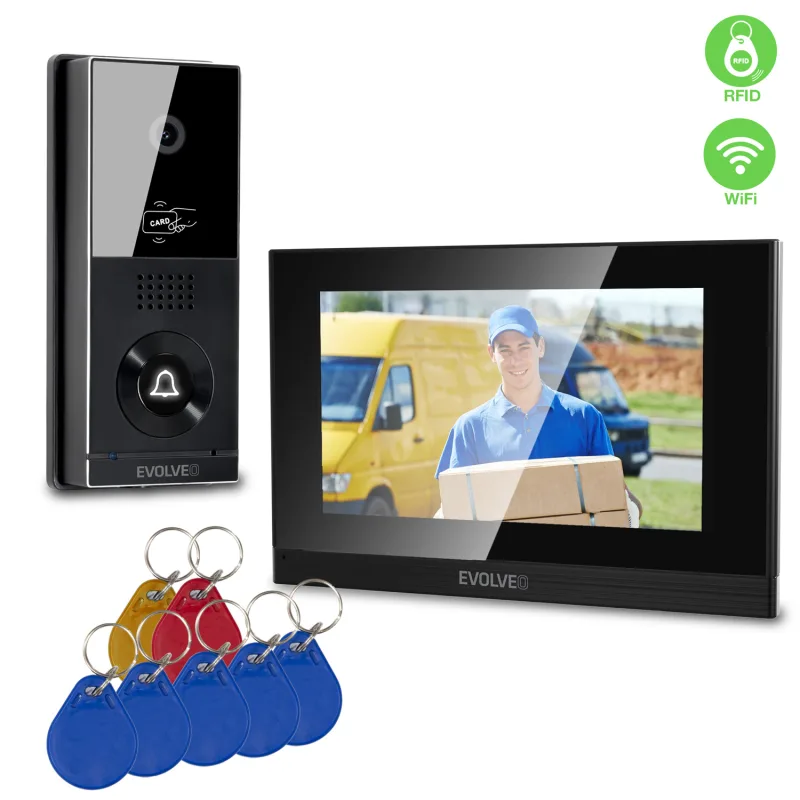 EVOLVEO DoorPhone AHD7 Plus – domovní videotelefon s čipovým odemykáním a mobilní aplikací DPAHD7-PLUS